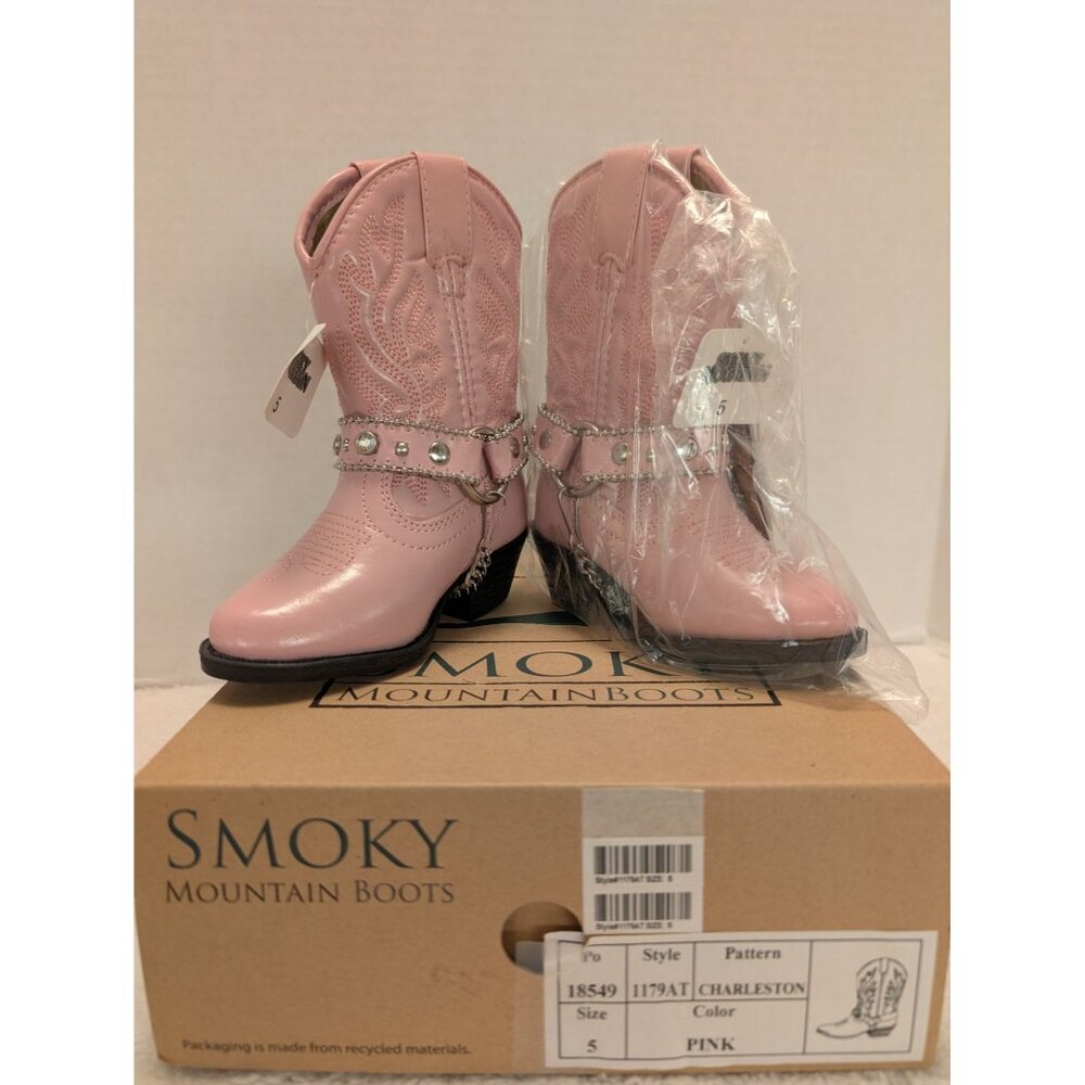 Smoky Mountain Pink Charleston Kids Toddler Cowboy Boots Size 5 Western Style